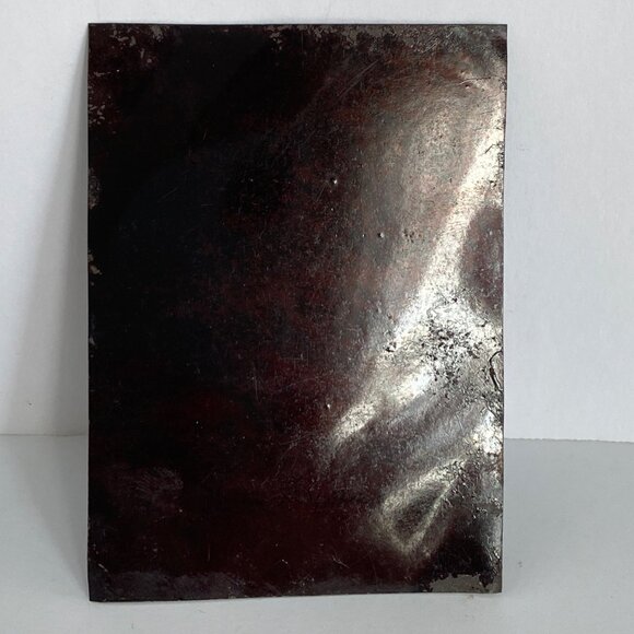 1800s Ferro Tintype Young Woman Pink Cheeks Bowtie Wearing Hat Studio Portrait - Picture 3 of 6